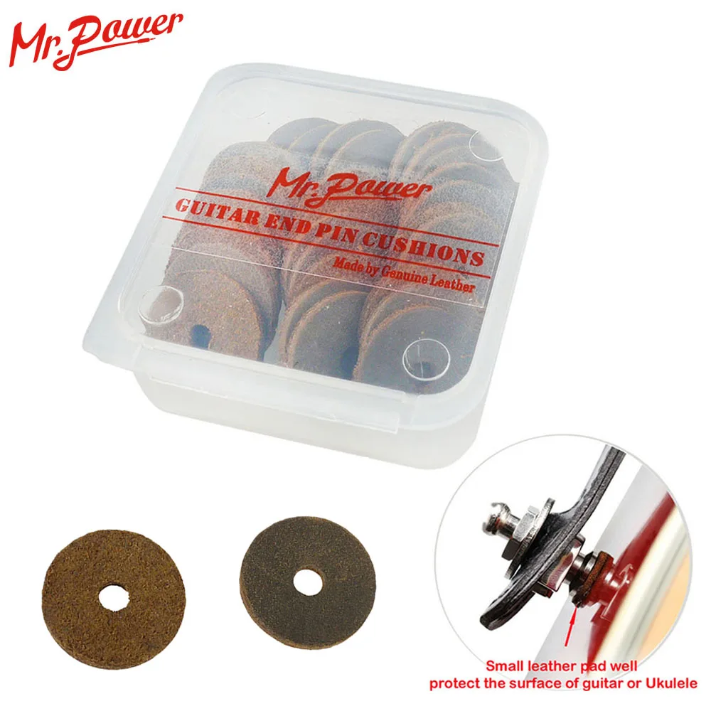 30 stücke echtem leder gitarre savers strap lock blöcke taste pad ende pin kissen pad mit box für akustische elektrische gitarre bass f