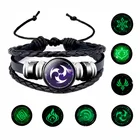 Светящийся кожаный браслет Genshin Impact, светящийся в темноте браслет глаз Бога со стеклянной застежкой, ювелирные изделия для косплея