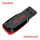 USB-флеш-накопитель SanDisk Cruzer Blade, 128 ГБ, 64 ГБ, 32 ГБ, 16 ГБ, флеш-диск USB 2,0 дюйма, 10 шт.1 лот, CZ50