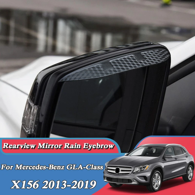 

Car Carbon Firber Black Rearview Mirror Rain Eyebrow For Mercedes-Benz GLA GLB GLC GLE GLS-Class C118 X156 H247 X247 2015-2023