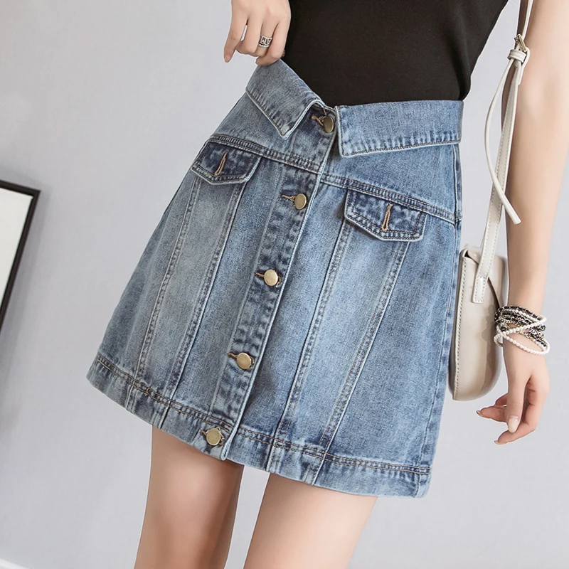 Юбка кюлот джинсовая для девочек на пуговицах|Женские юбки| |