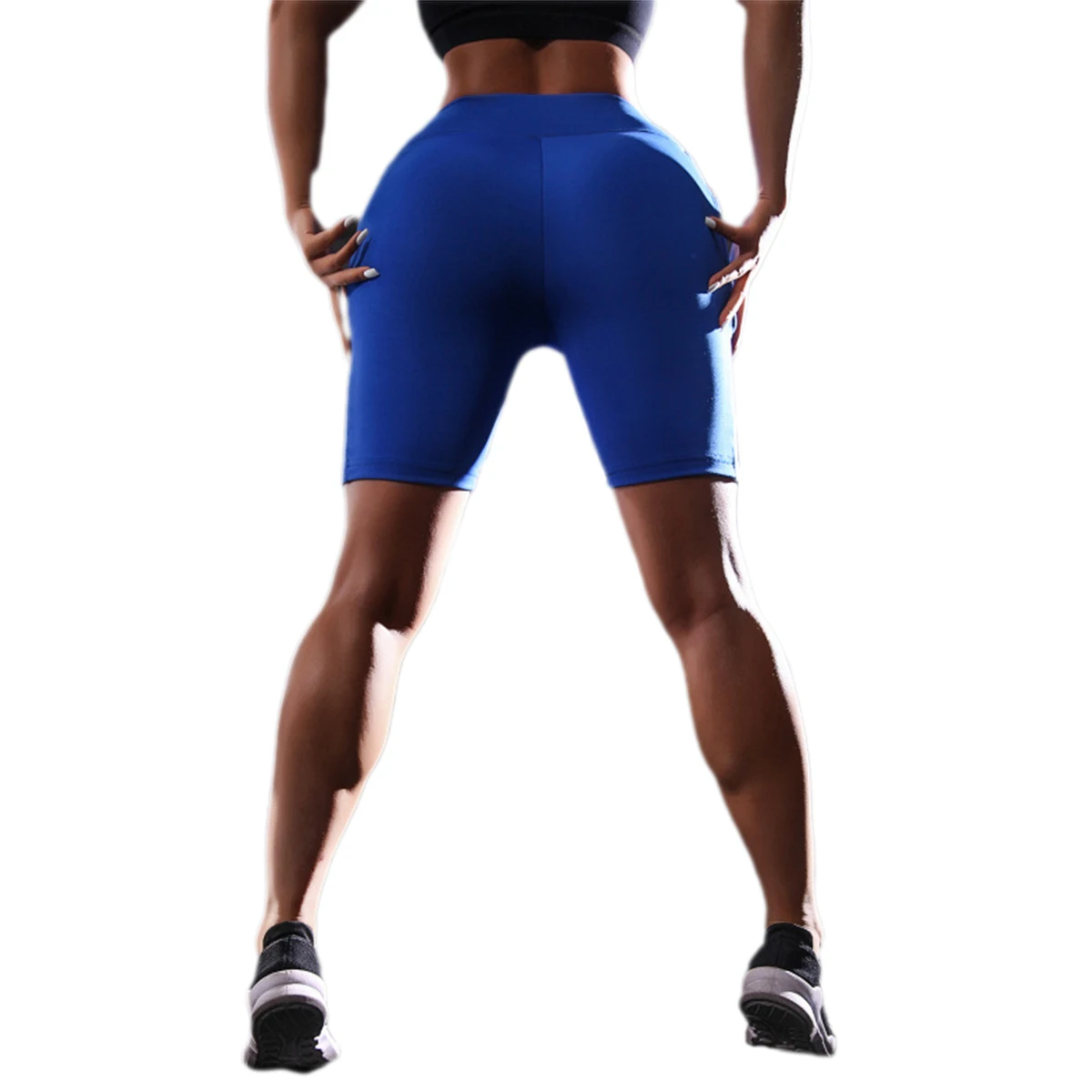 Женские спортивные шорты с высокой талией тренировка бег Йога Леггинсы боковым