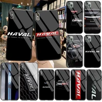 cutewanan 2020 car haval logo phone case tempered glass for iphone 11 pro xr xs max 8 x 7 6s 6 plus se 2020 case