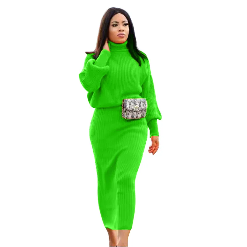 2019 осень зима женский свитер комплект из 2 предметов Женский пуловер платье