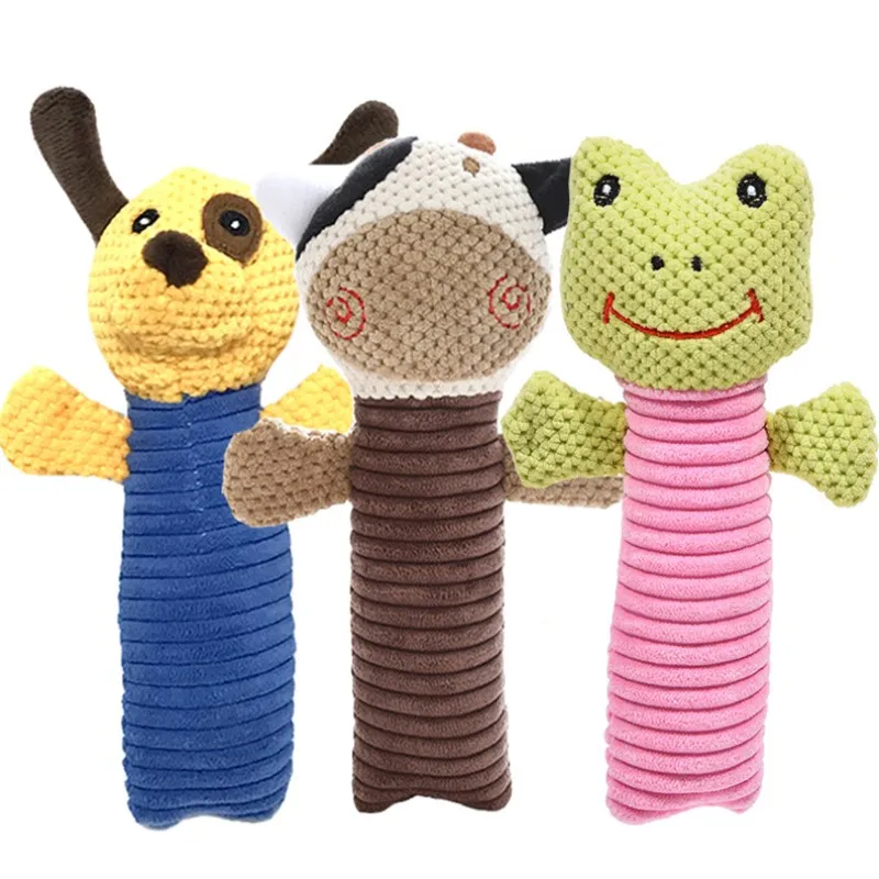 Dog Cat Funny Fleece Durability Plush Toys Popular Pet Squeak Chew Sound Toy Fit for All Pets Frog Cow | Дом и сад