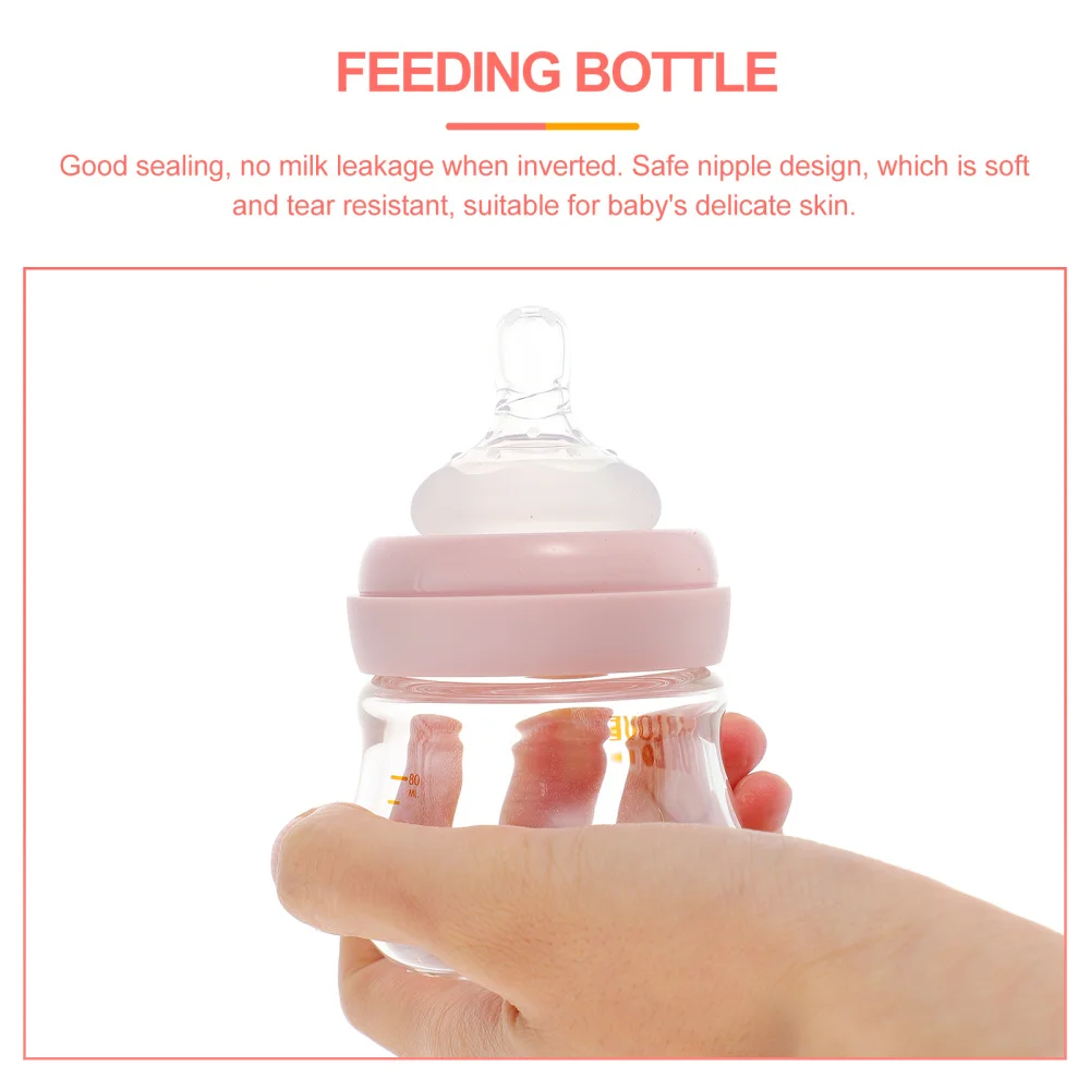 

1pc Glass Craft Baby Nursing Bottle Wide Mouth Feeder Bottle Baby Feeder Bottle