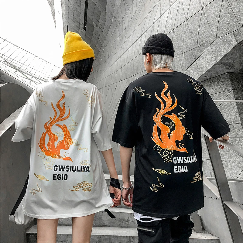 Хипстер принт Феникс Футболка мужская хип хоп 2020 уличная одежда футболка лето