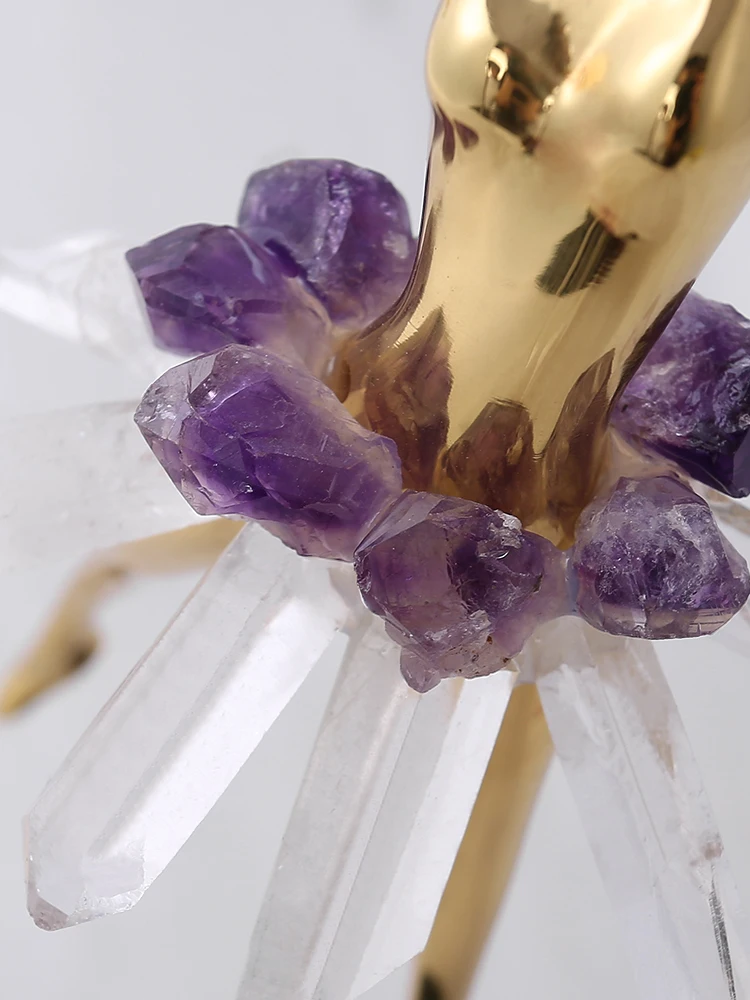

Creative Crystal Brass Crafts Ballet Character Model TV Cabinet Ornaments Nordic Style Home Decoration Accessories Birthday Gift