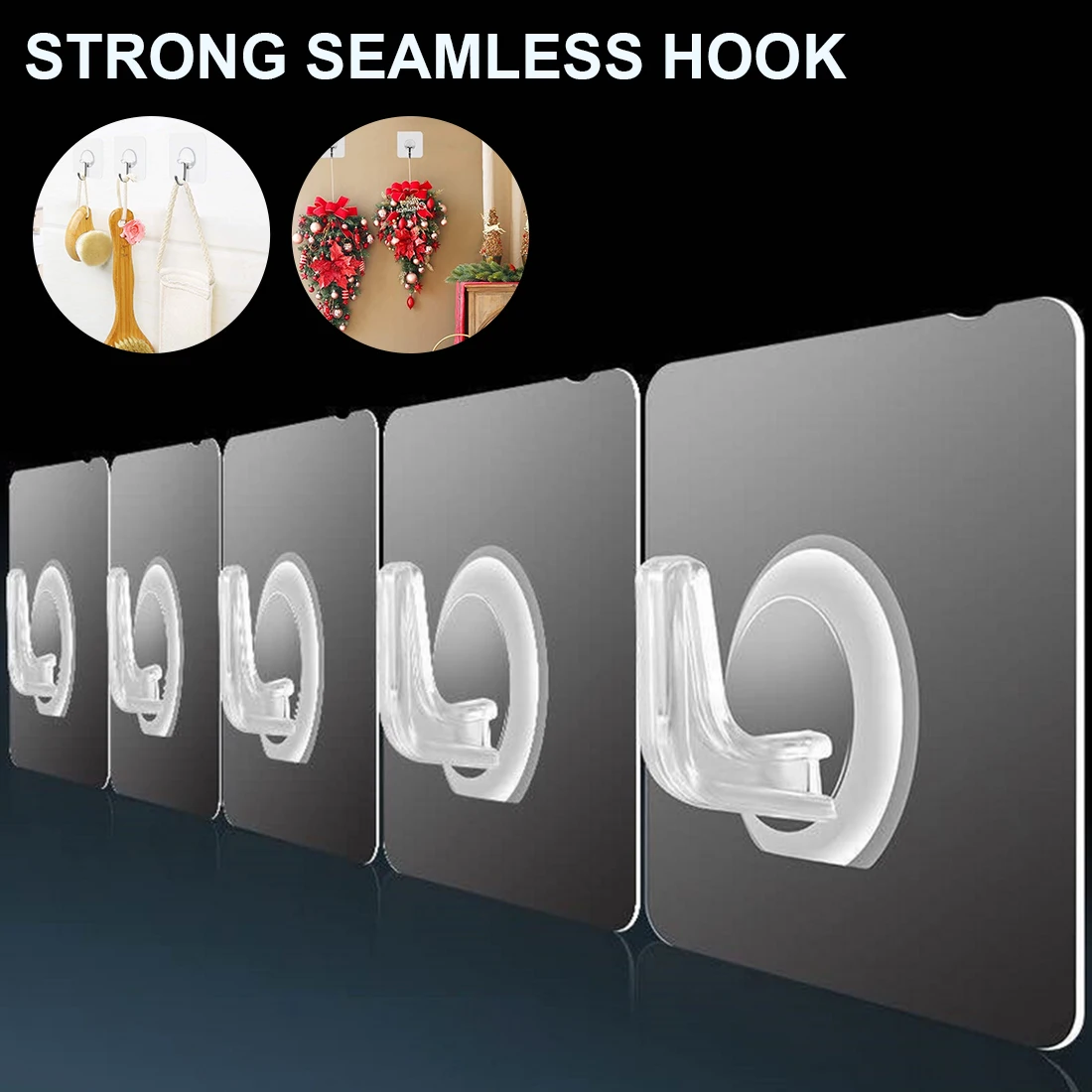 

Прозрачные настенные крючки, прочные самоклеящиеся вешалки для дверей, 20 шт., на присоске, для кухни и ванной комнаты
