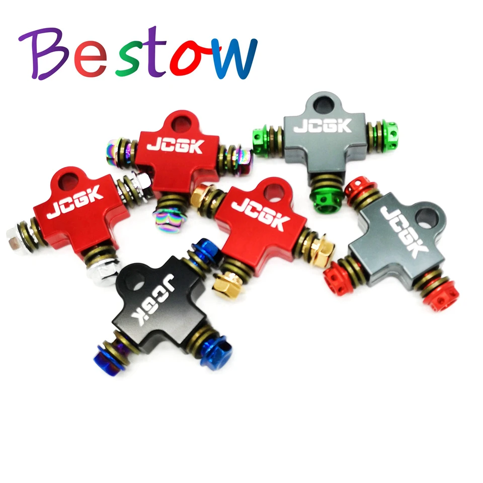 

Universal Modified Motorcycle Hydraulic Brake Hose Line Tee Motorbike/Electric-Bike CNC Brake Tubing Tee 3-way Adapter Connector