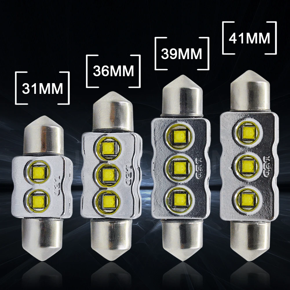 2pcs AC12-24V error free C5W C10W LED 31/36/39/41mm CANBUS 10W/15W Car Festoon Roof Light Auto Interior Dome Lamp Reading Bulb | Автомобили