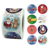 500pcsroll merry christmas kraft handmade sticker santa label sealing stickers wedding decor party supplies