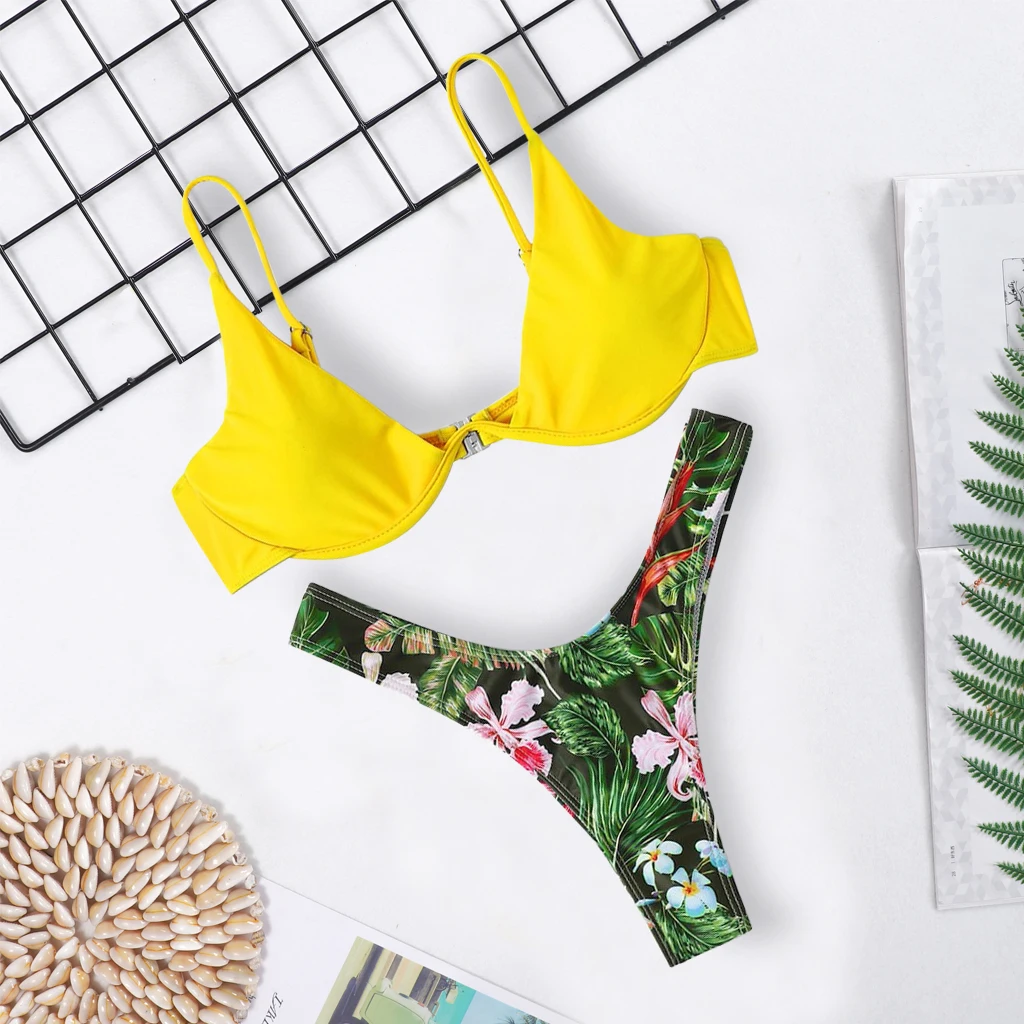 Мини бикини Melphieer женское пуш ап микро бразильское нижнее белье с тропическим