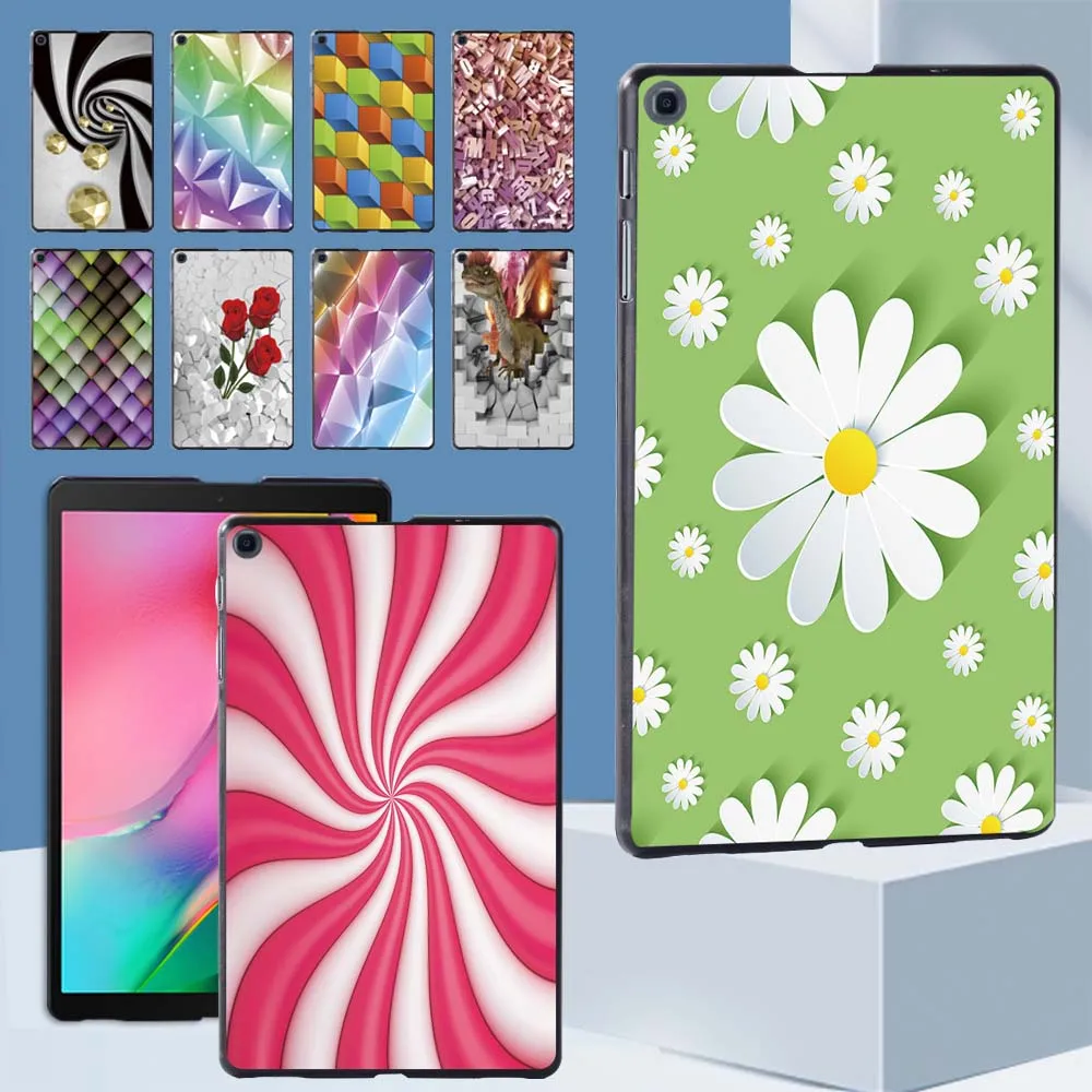 

Tablet Case for Samsung Galaxy Tab A 10.1 Inch 2019 T510/T515 3D Printed Casual Plastic Hard Back Shell Cover + Stylus