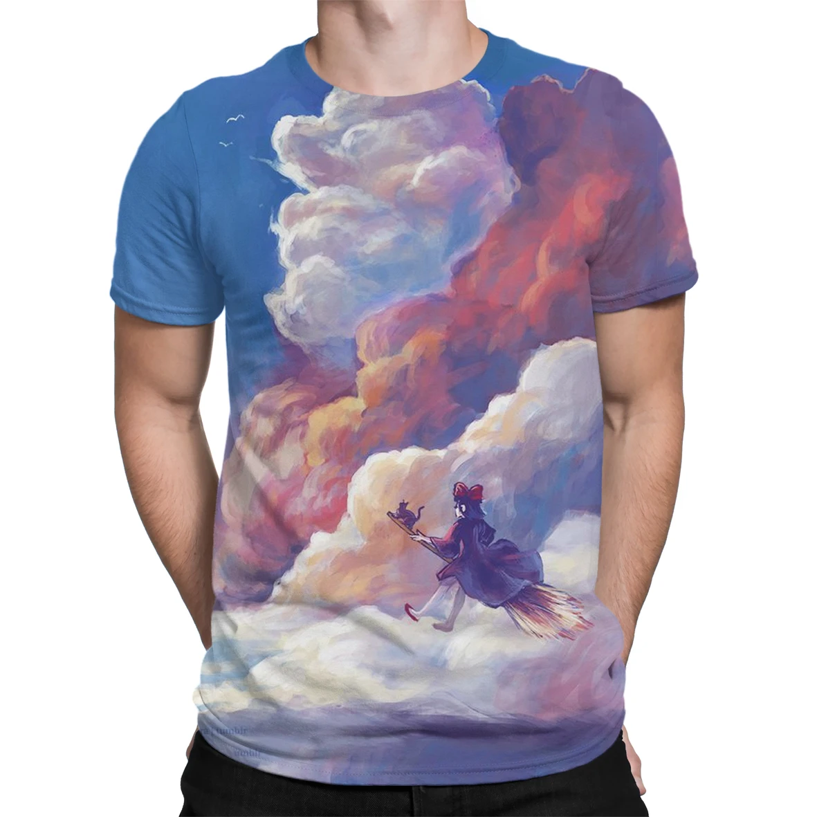 

Kiki's Delivery Service 90s Anime Men's Oversized T-shirt Retro Cartoon Teen Boy Summer 2021 Short-sleeved Harajuku 3D T Shirts