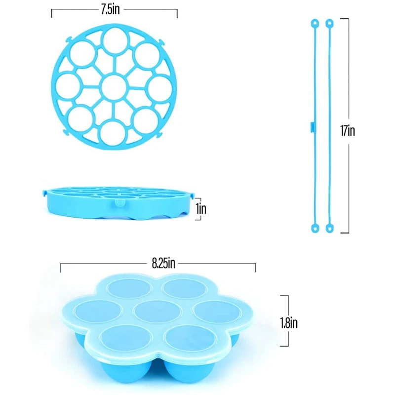 Silicone Egg Bites Molds and Steamer Rack Fits 5/6/8 Qt Pressure Cooker Baby Food Freezer Tray | Дом и сад