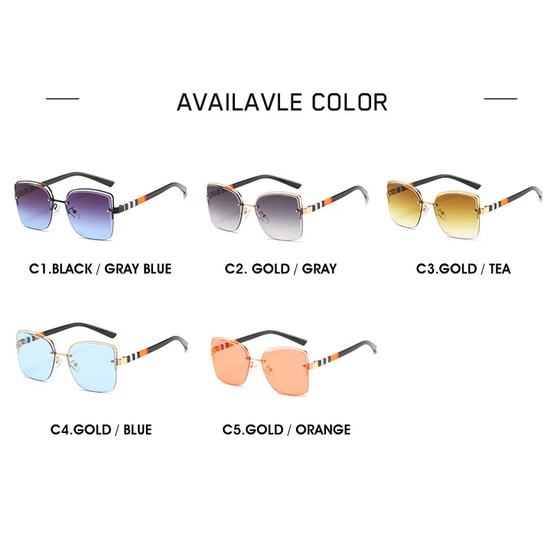 

2021 New Fashion Frameless Trimming Design Sunglasses Female Classic Box Joker Online Celebrity Street Glasses 8922 UV400