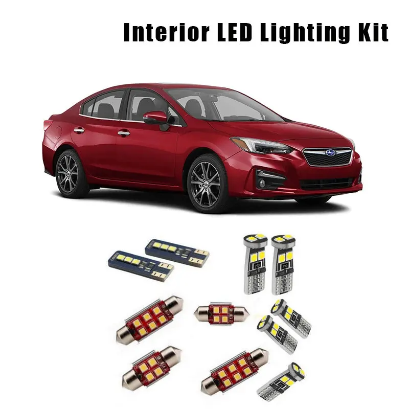 

For 2008-2017 2018 2019 Subaru Impreza 8pcs White Car LED Bulbs Interior Map Dome Light Kit Trunk Cargo License Plate Lamp