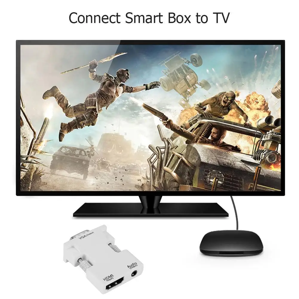 HDMI-совместимый переходник мама-VGA папа с аудиокабелем поддержка 1080P выход сигнала