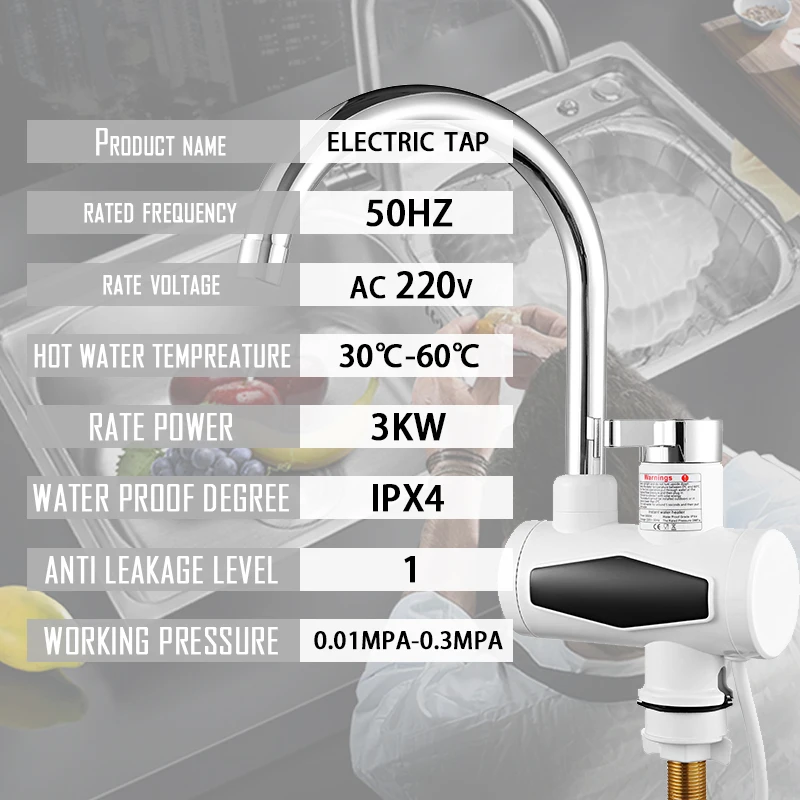 

Heating For Water Heater Kitchen Washroom Water Heater Instantaneous Electric Water Heater EU Plus