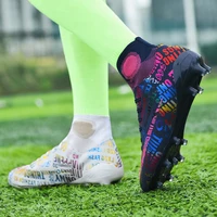 new high ankle soccer shoes men breathable outdoor long spikes football boots cleats kids ag women soft football training shoes