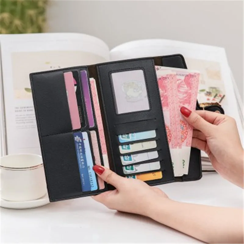 

New Fashion Women Wallets Long Style Multi-functional Wallet Purse Fresh Pu Leather Female Clutch Card Holder Key Mini Purse
