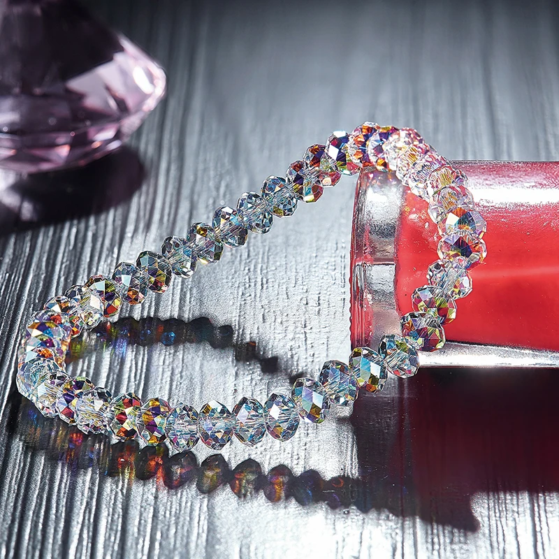 Браслет-цепочка с разноцветными кристаллами Сваровски для женщин Шарм на