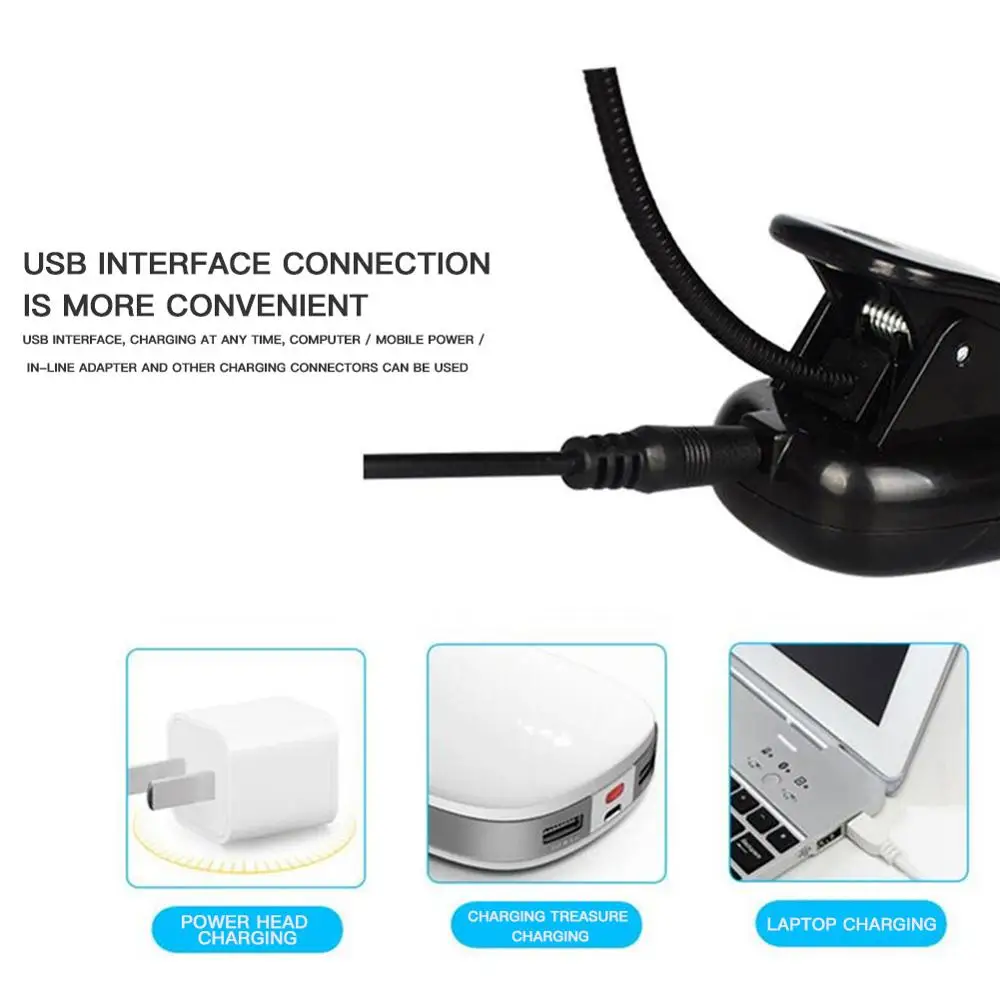 Настольная светодиодная мини лампа гибкий двойной светильник на зажиме 8