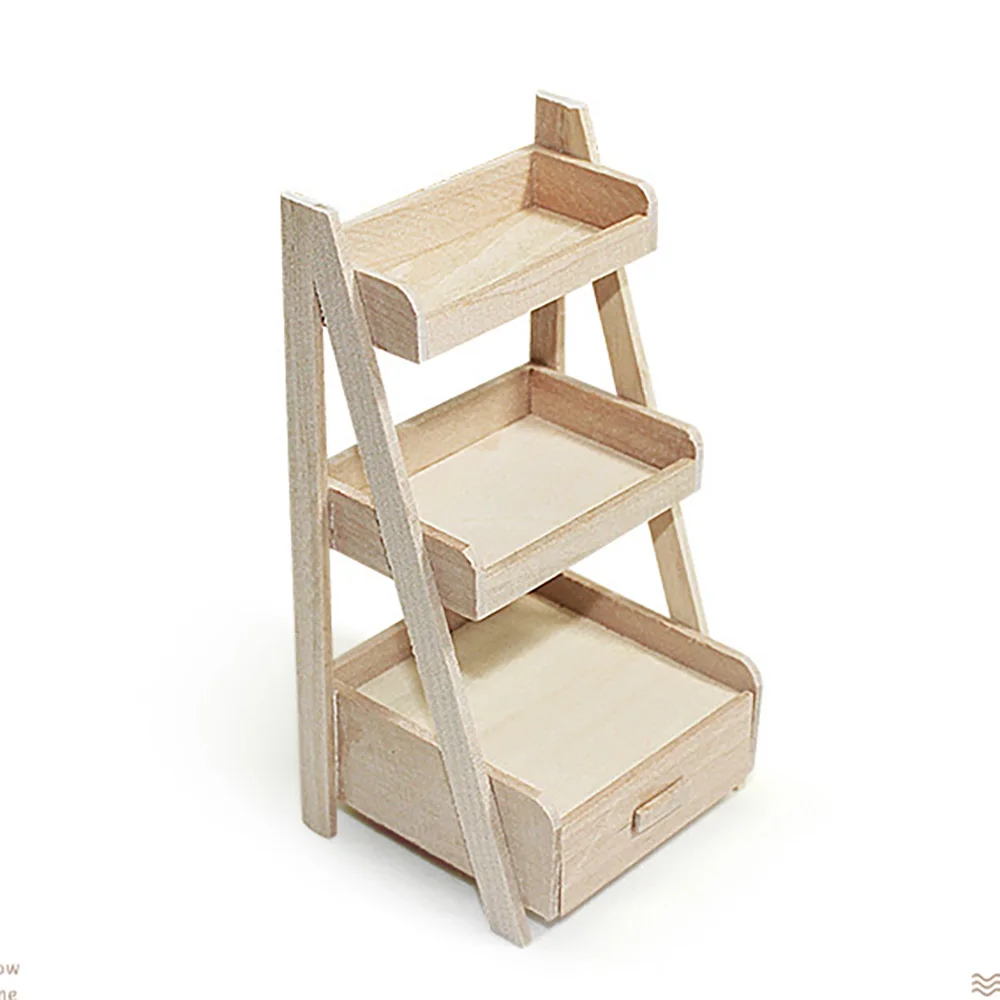 

1/12 Doll House Miniature Wooden Flower Stand Simulation Potted Plant Rack Model Toys for Mini Decoration Dollhouse Accessories