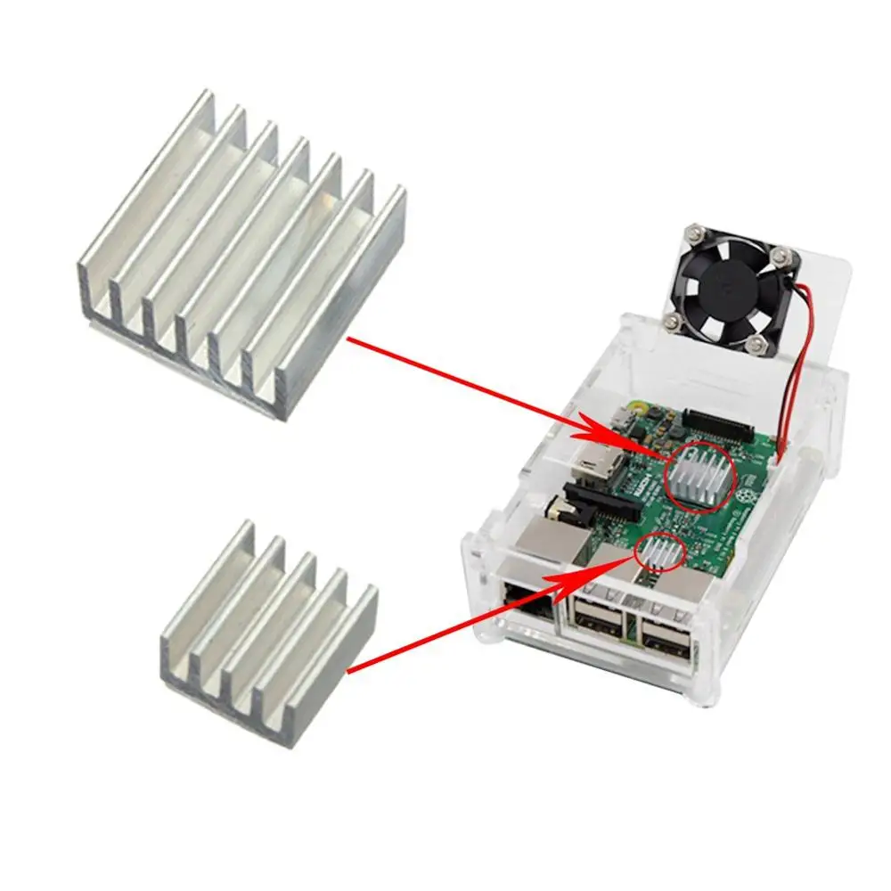 Серебристый алюминиевый радиатор Aokin 12 шт. клейкий комплект для Raspberry Pi