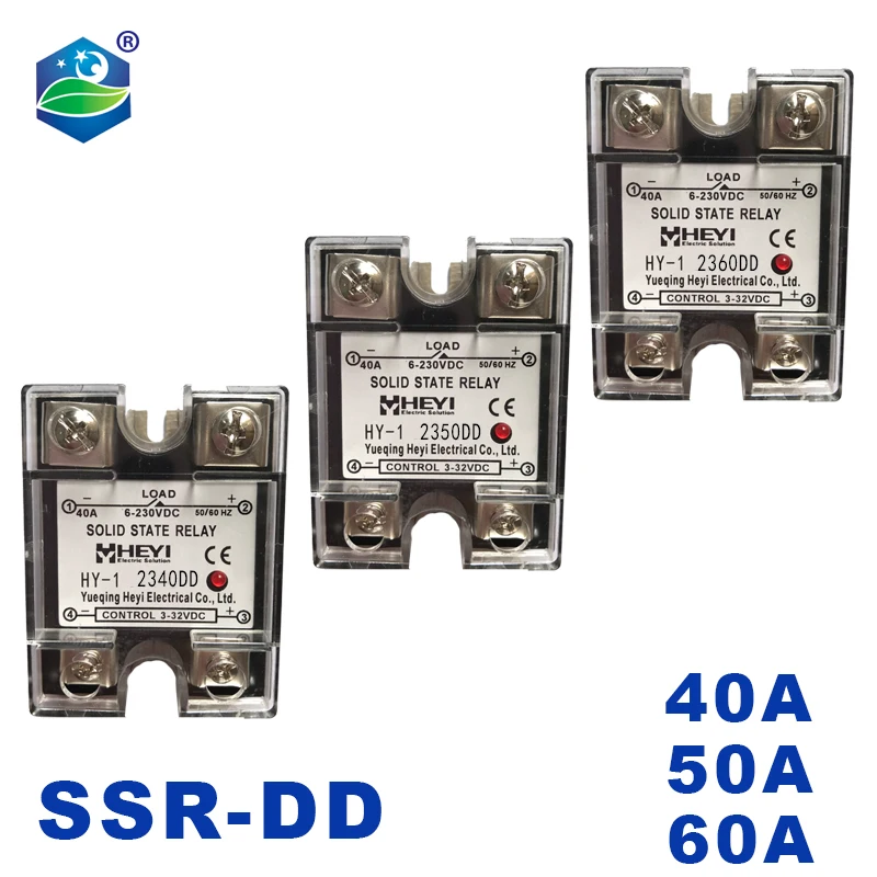 SSR-10DD 15A 25A 40A 50A 60A 75V 80A 90V 100A Однофазное фактически 3-32V DC TO 6/24V-230V твердотельное реле с