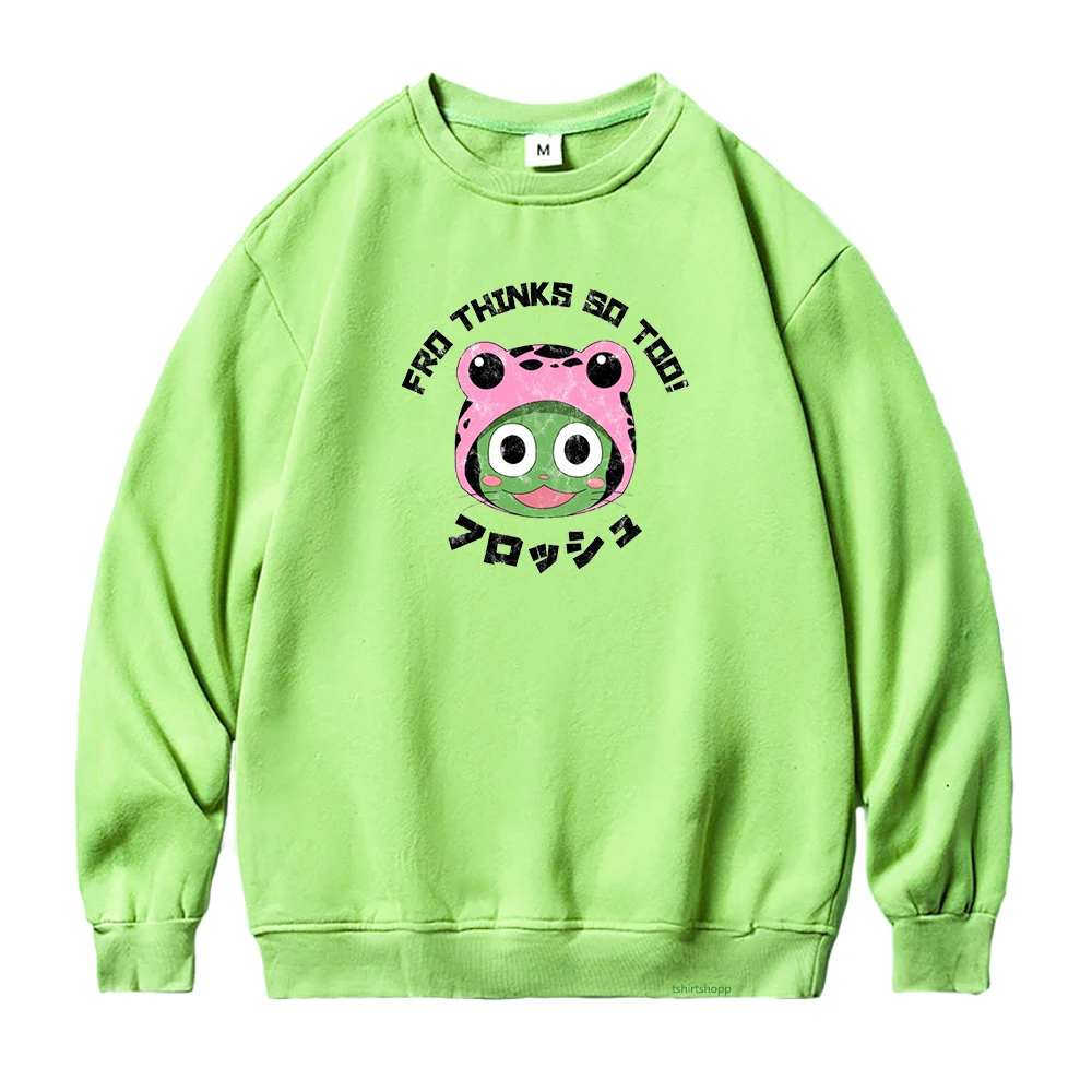 

Anime Fairy Tail Hoodie Frosch Fro Thinks So Too Women Oversized Loose O-Neck Hoodies Harajuku Fleece Sweatshirts Printing Tops