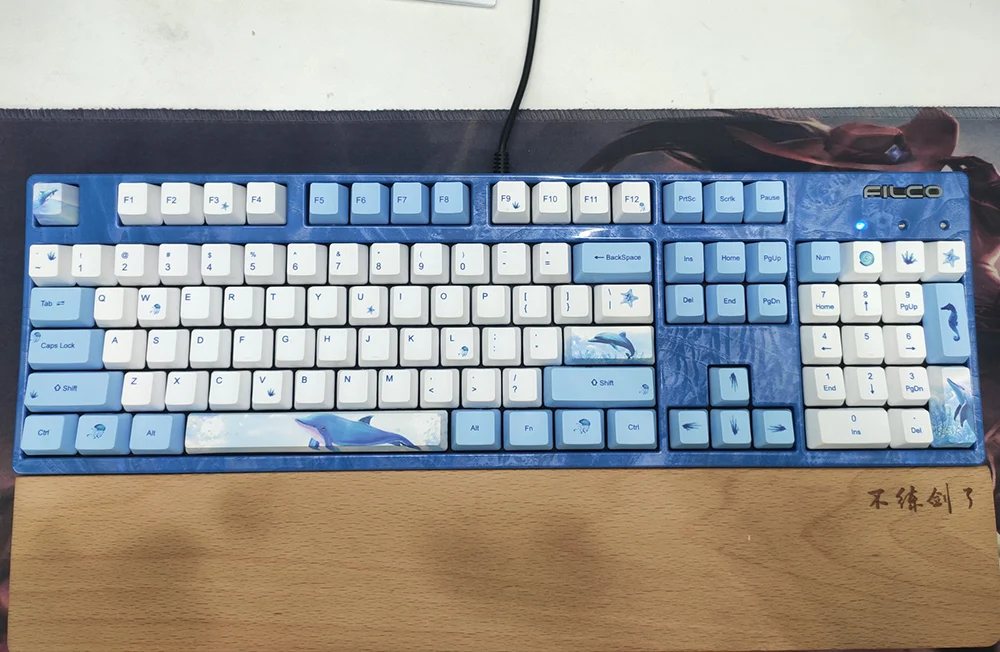 Колпачки для клавиш с сублимационным принтом синего Кита OEM PBT переключатель Cherry