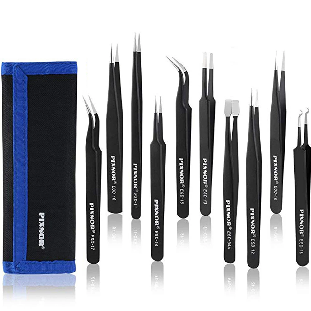10 шт. Высокоточный Пинцет Набор инструментов антистатический наконечник
