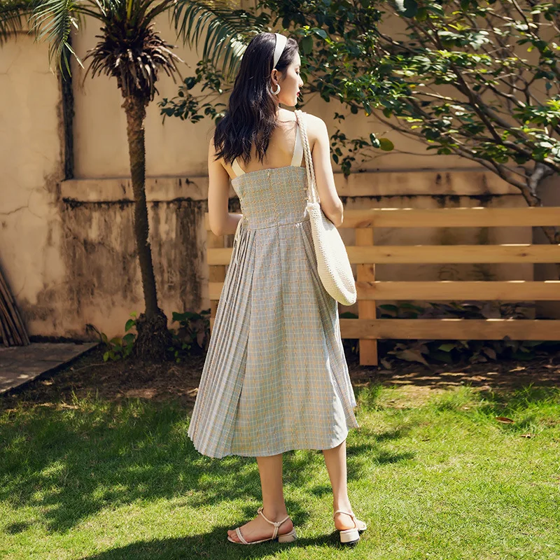 Женское платье в клетку свободное милое платье-миди с принтом для дня рождения на