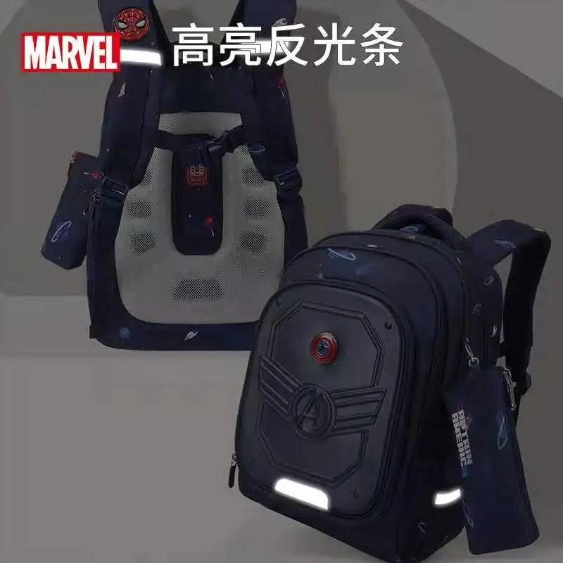 Disney New School Bags For Boys Primary Student Shoulder Orthopedic Backpack Grade 1-5 Spider Man Captain America Mochilas