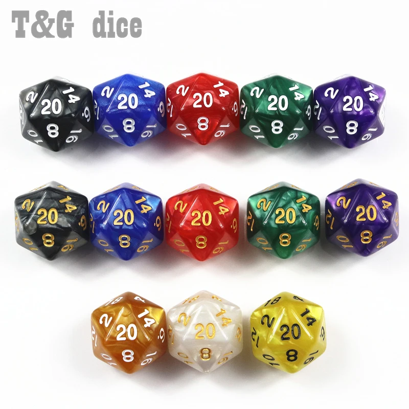 10 шт./партия совершенно новые D20 игральные кости для ролевых игр DnD 20-сторонние