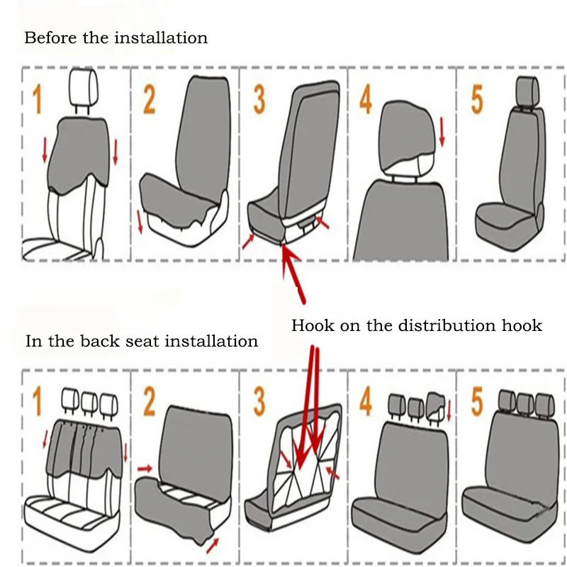 Универсальный тканевый чехол для автомобильных сидений KIA Niro Rio K3 K5 Soul Ceed Cerato Forte