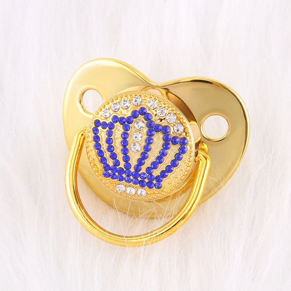 Роскошная детская соска-пустышка в форме короны с бриллиантами на возраст 0-18