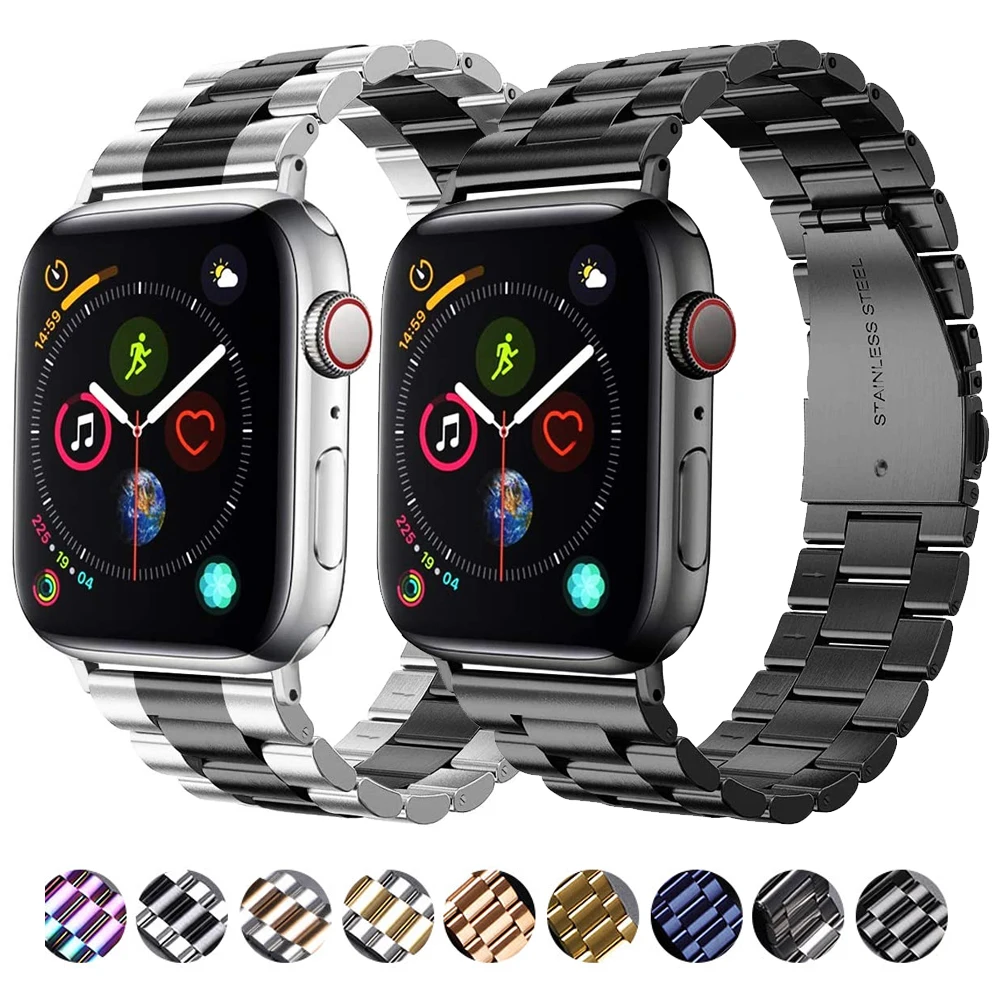 Metal strap For Apple watch 7 45mm 41mm Series 6 5 4 SE 44mm 40mm Stainless steel bracelet wristband for iwatch 3 2 1 42mm 38mm | Наручные