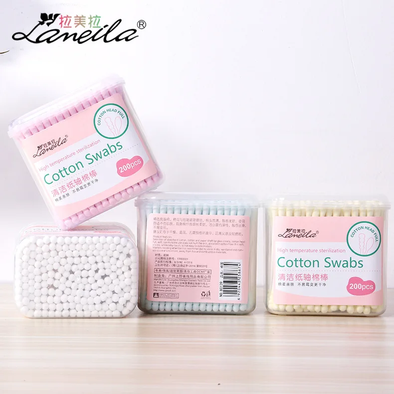 Нетканая тканевая катушка ватные тампоны с двойной головкой спиральные круглым