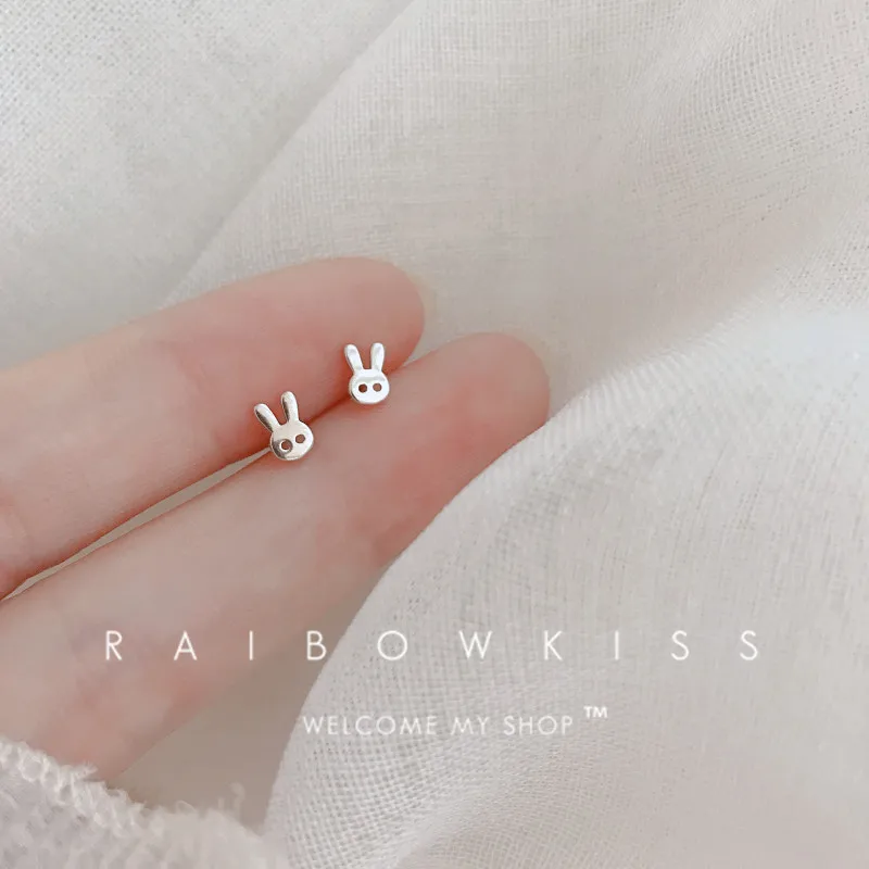 Женские серьги-гвоздики в виде Головы Кролика |