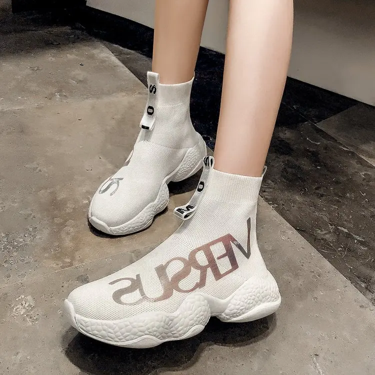 

women shoes sneakers women flats shoes 2021 high-top socks sports shoes stretch boots shoe Feminino Zapatos De Mujer