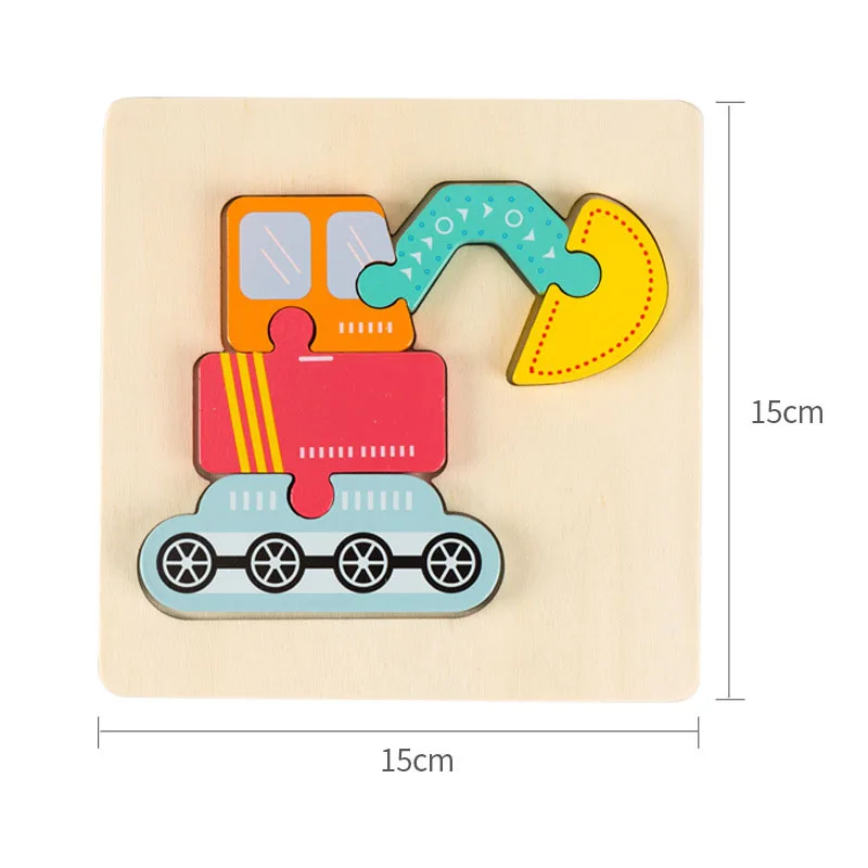 

Wooden 3D Puzzle Children Education Montessori Toys Wooden Cartoon Animals Early Learning Cognitive Puzzle Board Toys