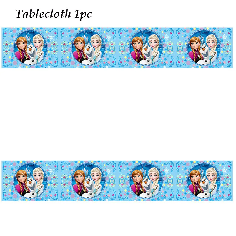 tablecloth 1pc Дисней Холодное сердце принцесса Снежная королева тематическая вечеринка на день рождения украшения Детские вечерние принадлежности для девочек Декор Детский день рождения набор посуды - Color: tablecloth 1pc