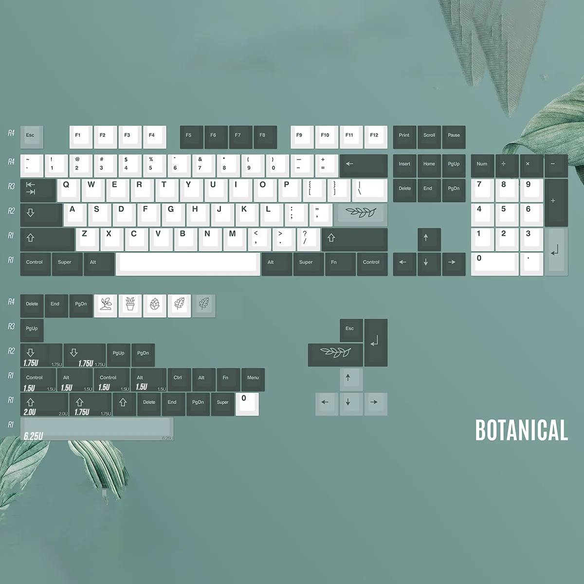 

141 Keys GMK Botanical PBT Keycap Cherry Profile DYE-SUB Personalized Keycaps For Mechanical Keyboard 61 64 84 108 Layout