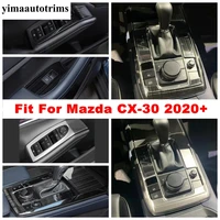 armrest window glass lift button center gear shift panel stainless steel cover trim accessories fit for mazda cx 30 2020 2022
