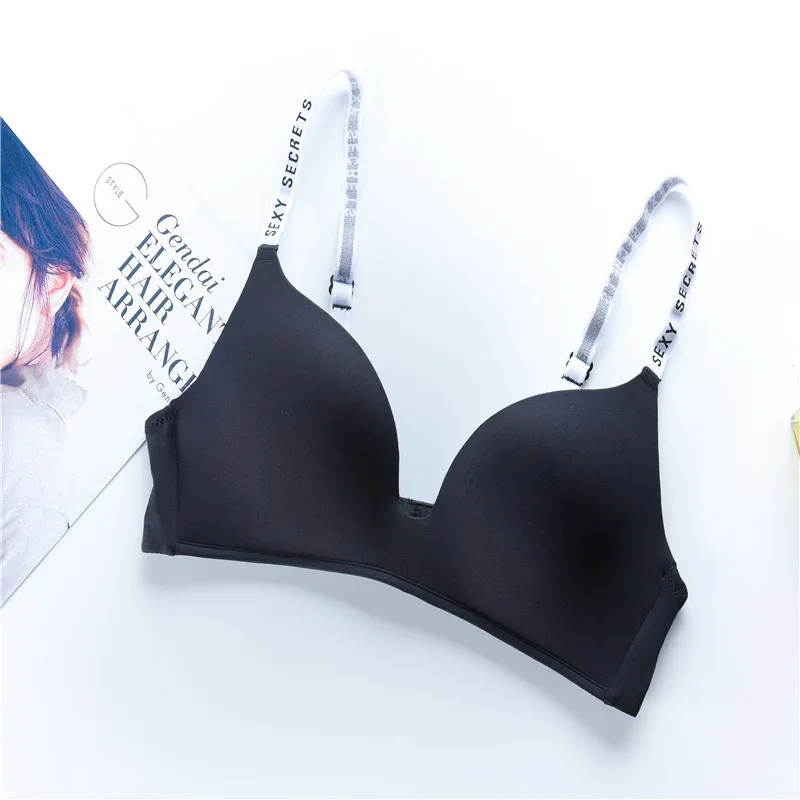 

Sexy Bras For Women Push Up Bras No Wire Brassiere A B Cup Underwear Letter Sexy Secret Bras Three Quarters(3/4 Cup) Lingerie