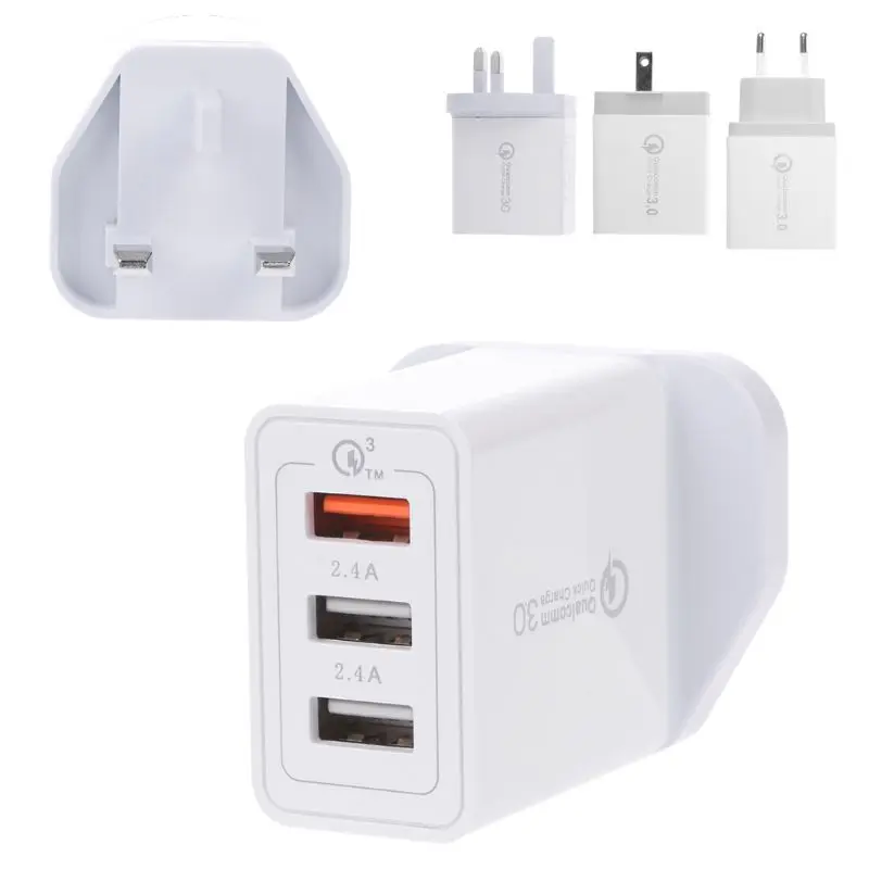 30 Вт Быстрая зарядка QC 3 0 порта USB концентратор настенное зарядное устройство