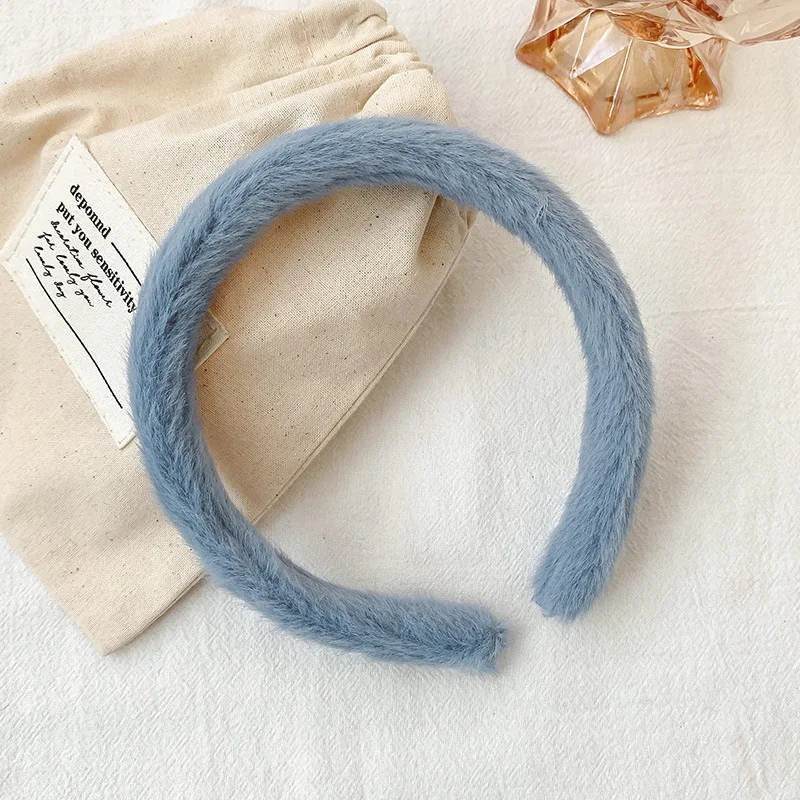 Diademas de felpa para ni&ntilde;as, cintas para el pelo de Color caramelo a la moda, herramientas de estilismo para el cabello para ni&ntilde;os, tocado-2